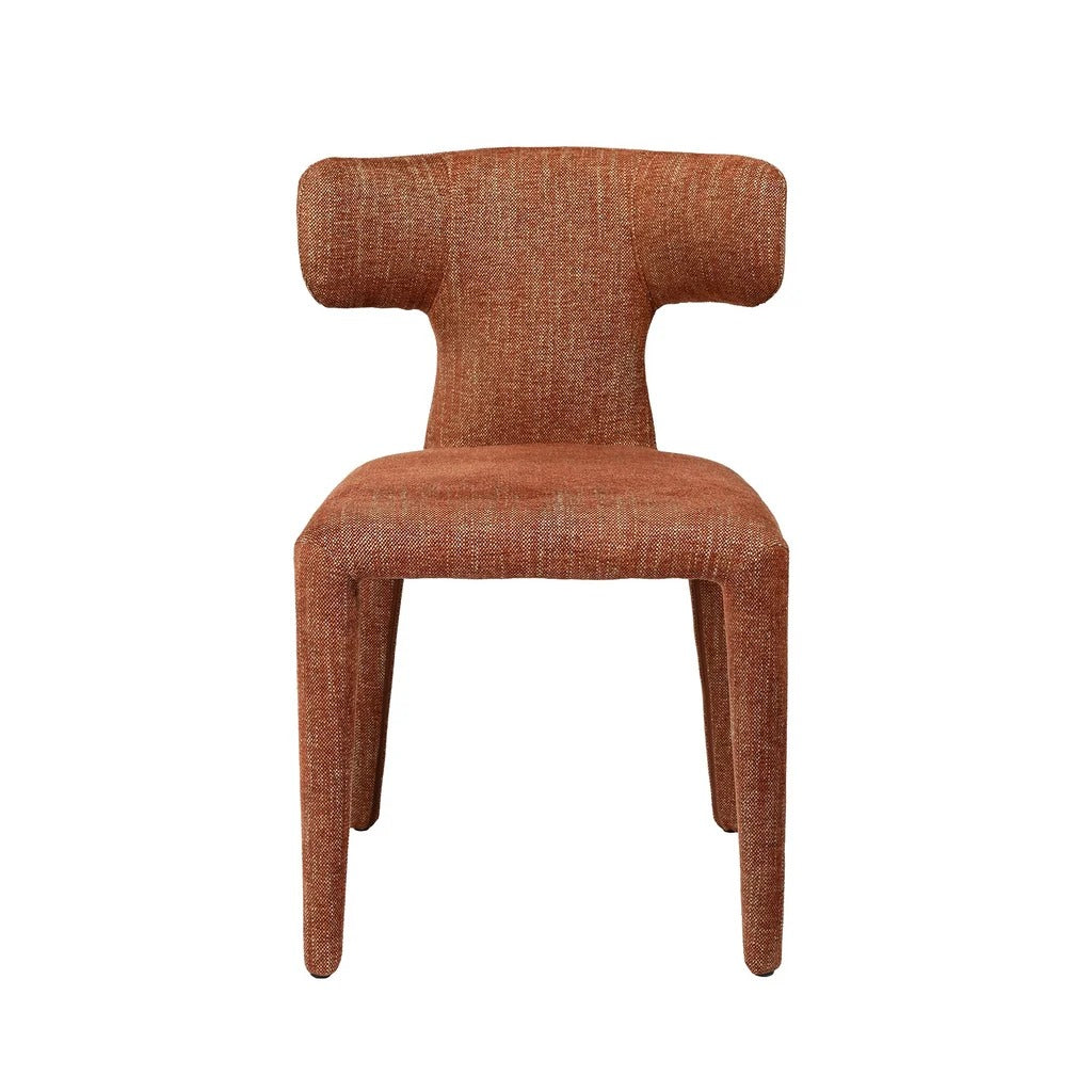 Libra Interiors Milo Curved Back Upholstered Dining Chair - Brown