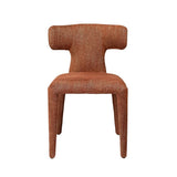 Libra Interiors Milo Curved Back Upholstered Dining Chair - Brown