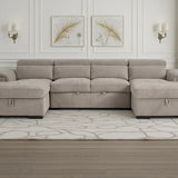 Alaya U-Shape Biege Sofabed