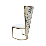 Chelsea Gold 130cm Marble Round Dining Table With Florence High Back Dining Chairs Gold Legs
