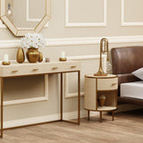 DI Designs Hampton Ivory Shagreen & Gold Console Table