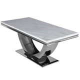 Arial 150CM Marble & Chrome Dining Table - 3 Colours-Esme Furnishings