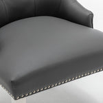 Knightsbridge Grey PU Dining Chair Faux Leather Chrome Ring Knocker-Esme Furnishings