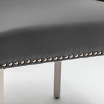 Knightsbridge Grey PU Dining Chair Faux Leather Chrome Ring Knocker-Esme Furnishings