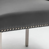 Knightsbridge Grey PU Dining Chair Faux Leather Chrome Ring Knocker-Esme Furnishings