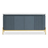 Berkeley Designs Knightsbridge Dark Blue High Gloss Ceramic Marble 4 Door Sideboard