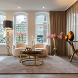 Richmond Conrad Gold And Brown Faux Marble Nest Of 2 Tables-Belmont Interiors
