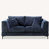 The Harlow Blue Boucle 3 + 2 Seater Premium Sofa Steel Boucle Fabric