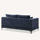 The Harlow Blue Boucle 3 + 2 Seater Premium Sofa Steel Boucle Fabric