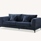 The Harlow Blue Boucle 3 + 2 Seater Premium Sofa Steel Boucle Fabric