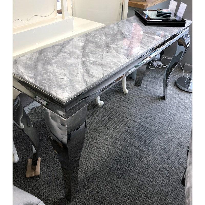 Louis 140cm Marble & Chrome Console Table 2 Colours-Esme Furnishings