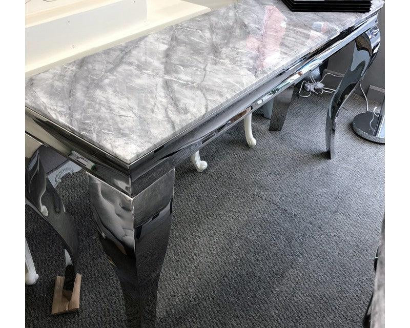 Louis 120cm Marble & Chrome Console Table 4 Colours-Esme Furnishings
