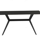 Livia 160cm Black Ceramic Sintered Marble Dining Table - Esme Furnishings