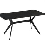 Livia 160cm Black Ceramic Sintered Marble Dining Table - Esme Furnishings