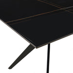 Livia 160cm Black Ceramic Sintered Marble Dining Table - Esme Furnishings