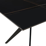 Livia 160cm Black Ceramic Sintered Marble Dining Table - Esme Furnishings