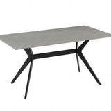 Livia 160cm Grey Ceramic Sintered Marble Dining Table - Esme Furnishings