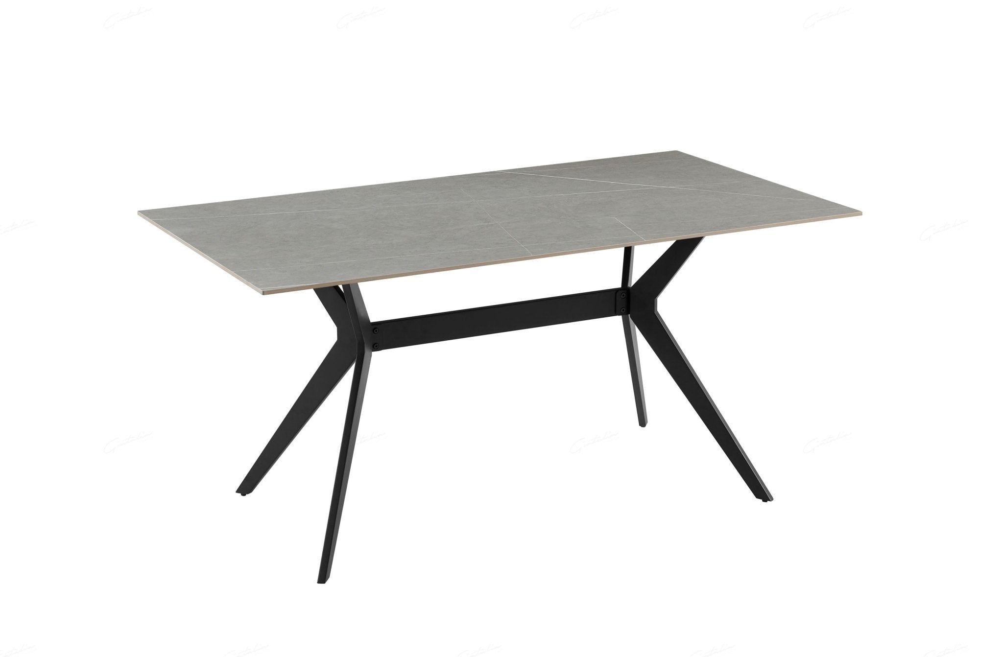 Livia 160cm Grey Ceramic Sintered Marble Dining Table - Esme Furnishings