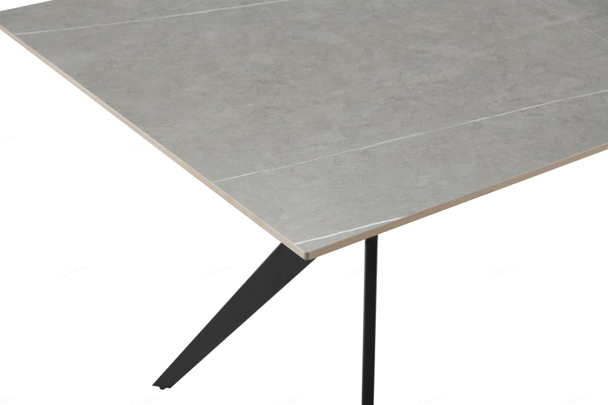 Livia 160cm Grey Ceramic Sintered Marble Dining Table - Esme Furnishings