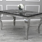 Louis 150CM Marble & Chrome Dining Table - 5 Colours-Esme Furnishings