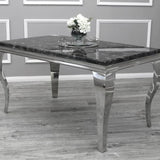 Louis 180CM Marble & Chrome Dining Table - 5 Colours-Esme Furnishings