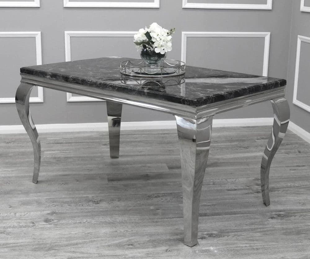 Louis 200CM Marble & Chrome Dining Table - 4 Colours-Esme Furnishings