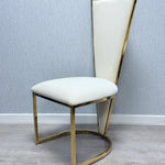 Louis Marble & Gold Dining Table With Florence High Back Velvet Chairs - Esme Furnishings