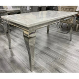 Louis 180CM Marble & Chrome Dining Table - 5 Colours