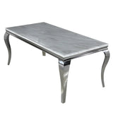 Louis Chrome Marble Dining Table In 7 Sizes & Colours