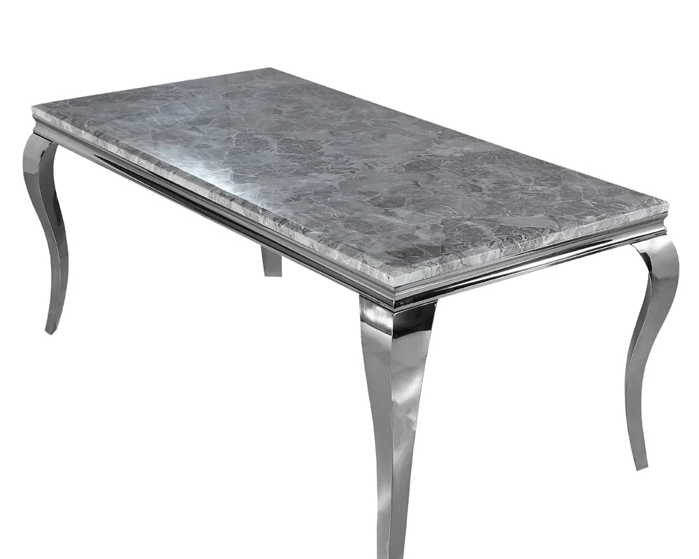 Louis Chrome Marble Dining Table In 7 Sizes & Colours