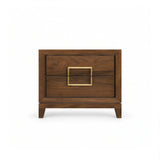 Berkeley Designs Lucca 2 Drawer Bedside Cabinet in Walnut with Gold Handles