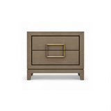 Berkeley Designs Lucca 2 Drawer Bedside Cabinet In Grey/Taupe Oak