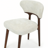 Isabella Oval 200cm Walnut & Pandora Ceramic Marble Dining Table With Luciana Fabric Chairs