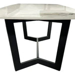 Lucien 150cm White Grey Dining Table With Black Legs - Esme Furnishings