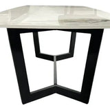 Lucien 150cm White Grey Dining Table With Black Legs - Esme Furnishings