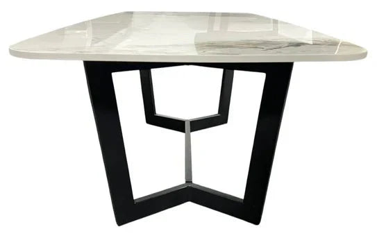 Lucien 180cm White Grey Dining Table With Black Legs - Esme Furnishings