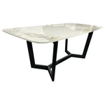 Lucien 180cm White Grey Dining Table With Black Legs - Esme Furnishings