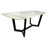 Lucien 180cm White Grey Dining Table With Black Legs - Esme Furnishings