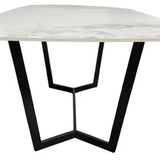 Lucien 180cm White Grey Dining Table With Black Legs - Esme Furnishings
