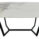 Lucien 180cm White Grey Dining Table With Black Legs - Esme Furnishings