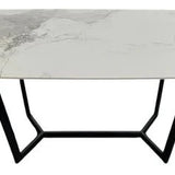 Lucien 180cm White Grey Dining Table With Black Legs - Esme Furnishings
