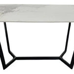 Lucien 180cm White Grey Dining Table With Black Legs - Esme Furnishings