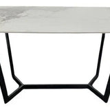 Lucien 180cm White Grey Dining Table With Black Legs - Esme Furnishings