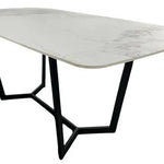 Lucien 180cm White Grey Dining Table With Black Legs - Esme Furnishings