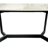 Lucien 180cm White Grey Dining Table With Black Legs - Esme Furnishings