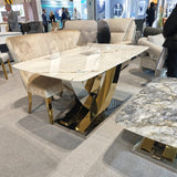 Lucy X Leg Gold 150cm Dining Table In 2 Colours - Esme Furnishings