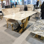 Lucy X Leg Gold 150cm Dining Table In 2 Colours - Esme Furnishings