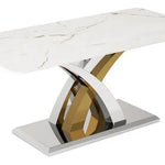 Lucy X Leg Gold Marble 120cm Coffee Table In 2 Colours - Esme Furnishings