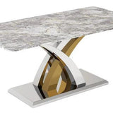 Lucy X Leg Gold Marble 120cm Coffee Table In 2 Colours - Esme Furnishings