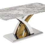 Lucy X Leg Gold Marble 120cm Coffee Table In 2 Colours - Esme Furnishings